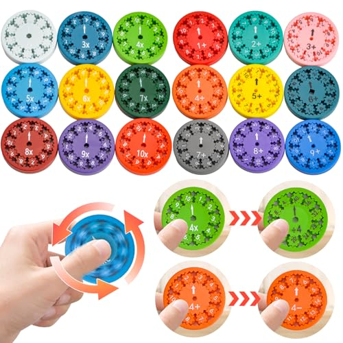 Mathematische Fidget Spinner, 18 Stück Math Fidget Spinner, Zahlen Fidget Spinner Sensorisches Spielzeug, Fidget Spinner Toy Erwachsenes Kinder, Mathe Lernspiele Zappel Spielzeug