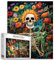 Tucocoo Human Skeleton Jigsaw Puzzle 1000 Pieces Puzzles for Adults, Skullman Wildflowers Artwork Jigsaw Puzzles for Challenging Family Activity Games Colorful DIY Puzzle for Home Decor Gifts