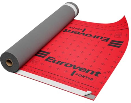 75qm Eurovent® FORTIS 3-lagige Dachmembran Unterdeckbahn 190g/m2 Sd=0,02m (mit zwei Selbstklebebändern) | Eurovent FORTIS Unterspannbahn