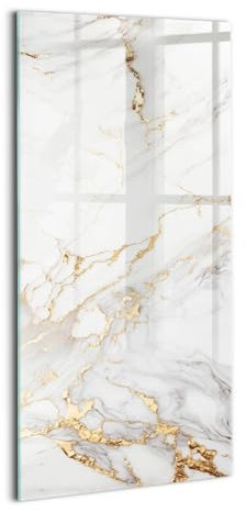 Wallfluent Bild Für die Küche Badezimmer und Schlafzimmer Dicke 4mm Wandbild Glasbild Gehärtetes Glas Mit Motiv 70x140cm - Dekorativer Marmor