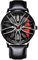 rorios Mode Herrenuhren Analoge Quarz Armbanduhr Car Hub Design Uhren Cool wasserdichte Uhr mit Leder Armband für Männer Rot C