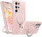 BENTIACC Liquid Silikon hülle für Samsung Galaxy S23 Ultra, Magnetischer Robust Standring, [Upgraded Kameraschutz] 4-Layer stoßfeste Schutzhülle, Soft Mikrofaserfutter Kratzfes Schutzhülle (Rosa)