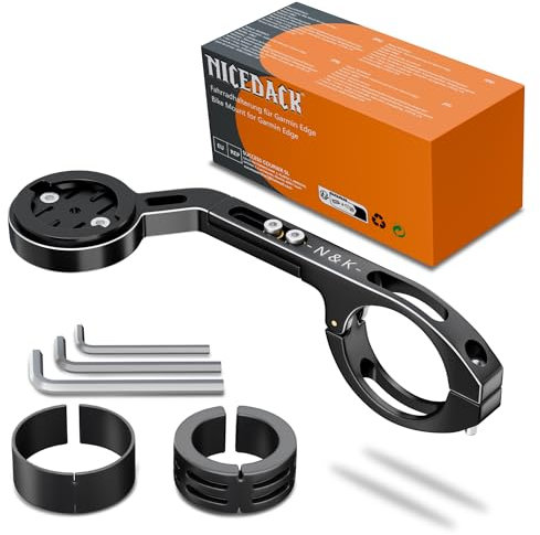 NICEDACK Aluminiumlegierung Fahrradhalterung kompatibel mit Garmin Edge, Fahrrad Halterung für Garmin Edge 500 510 520 530 540 130 130 Plus 25 20 800 810 820 830 840 1000 1030 1030 Plus 1040