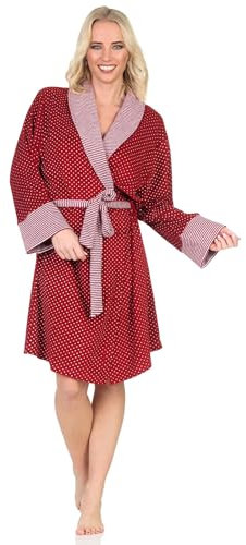 Normann Damen Frottee Bademantel Morgenmantel in edler Optik - auch in Übergröße, Farbe:Allover, Größe:56-58