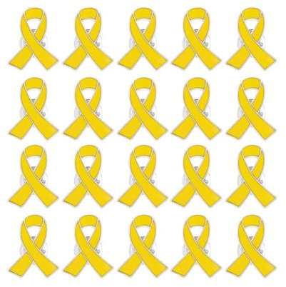 Pin's en émail avec ruban jaune pour la santé et la paix, 20pcs