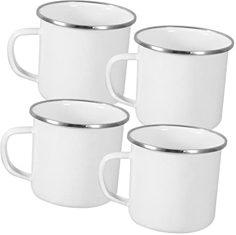MAGICLULU 4 Pack Camping Mugs Travel Mugs Portable Outdoor Cups Handle Smooth Surface Ergonomic Design Lightweight