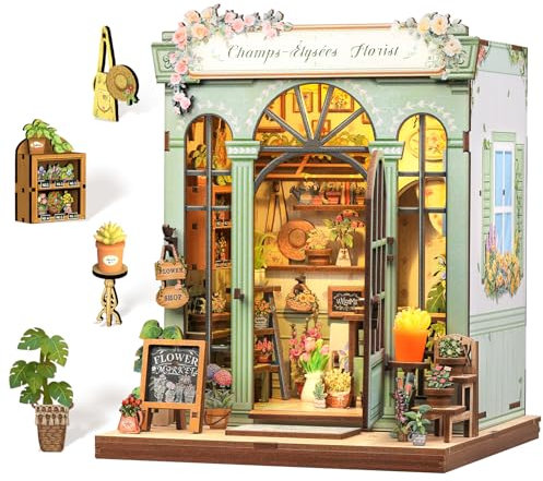 Cutefun Book Nook Kit pour Adultes - Maison Miniature DIY avec Éclairage LED, Décoration pour Bibliothèque, Étagère à Livres, Puzzle 3D en Bois, Cadeau Créatif pour Femmes