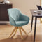 Zouron Chaise de Salle à Manger avec Pieds en Bois（Coton et Lin）, Chaise pivotante (360°), Chaise de Salon avec accoudoirs, Chaise de Cuisine, Chaise de Bureau à Domicile, Bleu Vif