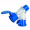 Moltiplicatore adattatore da spina industriale CEE 220V 230V 3 Poli 2P+T a 2 prese industriali 220V 230V 3 Poli 2P+T, 16A, IP54, blu