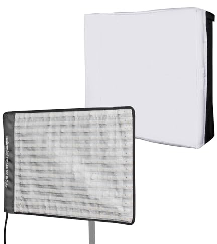 Walimex pro Flex LED 500 Bi Color Set Softbox 50 W Panneau LED Souple Éclairage Studio Flexible Dimmable Softbox 50 x 36 x10 cm Lumière Douce Équipement Photographie Indoor Outdoor