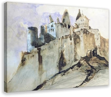 Victor Hugo, das Schloss von Vianden, Leinwandkunst, Wanddekoration, Poster, Zuhause, Bar, Restaurant, Garage, Café, Logo, Geschenke, 30 x 45 cm