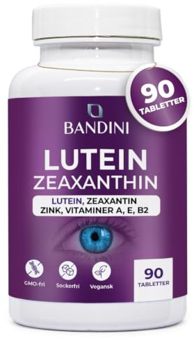 Bandini® Luteina e Zeaxantina ad Alto Dosaggio, Integratore Occhi e Vista | Antiossidante con Mirtillo Nero e Vite Rossa, Zinco, Vitamine A, B2, E – Supporto Visivo Naturale – 90 Compresse (+3 mesi)