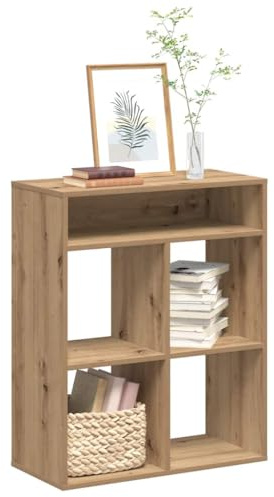 Mandloder Bücherregal Artisan-Eiche 66x31x80 cm, Robustes Holzwerkstoff-Design, vielseitige Aufbewahrung für Bücher, Sammlerstücke, ideal für Wohnzimmer, Büro und Arbeitszimmer