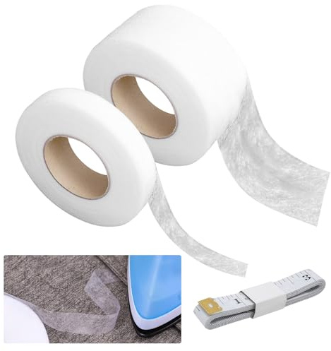 2 Rollen Selbstklebendes Bügelband 64m×4cm Waschfest Zum Stoffreparieren