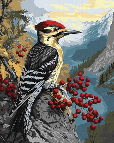 IDEYKA Malen nach Zahlen - Alpine Pause ©art_selena_ua Malen nach Zahlen für Erwachsene, einfaches Acryl-Malen nach Zahlen für Erwachsene, mit rahmen,DIY als Geschenk, 40x50 cm
