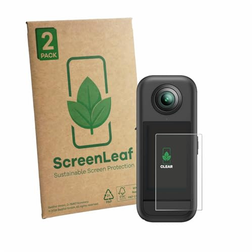 ScreenLeaf 2 Stück Schutzfolie für Akaso 360 [nachhaltiger Displayschutz, Folie, transparent, kratzfest]