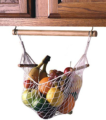 Prodyne Obst- und Gemüse-Hängematte aus Buchenholz Unter Kabinett braun