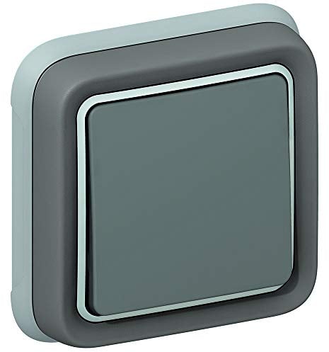 Legrand 069811 Interrupteur ou va-et-vient Étanche Plexo Complet Encastré, 10AX, 250V, Gris