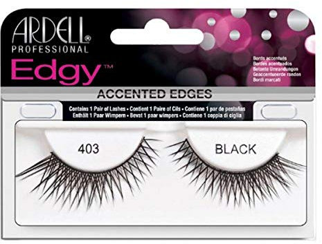Ardell Falsche Wimpern mit akzentuierter Kante | Edgy Lash 403 | inkl. Klebstoff | 1 Paar Wimpern | Schwarz