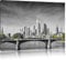 Pixxprint schöne Skyline von Frankfurt am Main B&W, Größe: 120x80cm, Leinwandbild, fertig gespannt, Wandbild, Dekoration, Kunstdruck, kein Poster