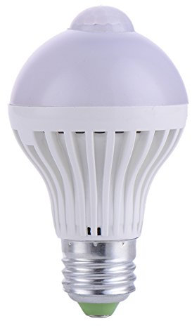 5W Mouvement PIR Chaud Blanc Ampoule LED Motion Activated Détecteur Ampoule E27 pour salle bains/escaliers/porte avant/garage