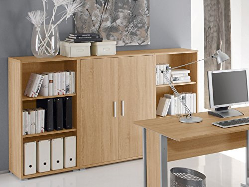 möbelando Highboard Büroschrank Regal-Set Büroregale Aktenschrank Büromöbel Clermont I
