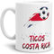 Tassendruck Fussball-Tasse mit Spruch - Ticos - Weiss Fahne/Länderfarbe/WM 2018/Costa Rica/Weltmeisterschaft/Cup/Tor/Qualität Made in Germany