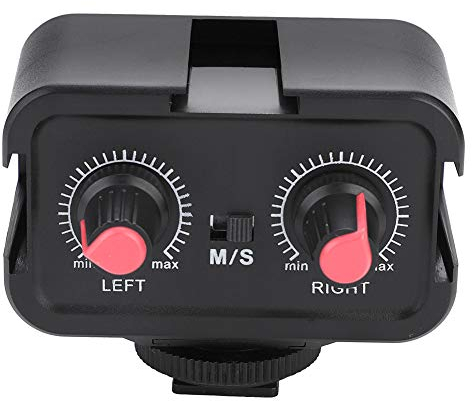 Tangxi DSLR-Kamera-Audio-Mischpult-Adapter, WS-V2-Zweikanal-Kleinmikrofon-Audio-Mischpult für DSLR-Kameras Mono-Eingang (3,5 mm)/Stereo-Eingang (3,5 mm)/Stereo-Ausgang (3,5 mm)