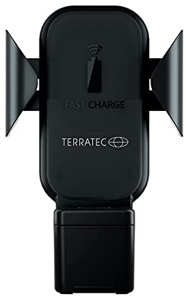 TerraTec ChargeAir All Car 10W Wireless Charger Auto–Kfz Handyhalterung mit QI Ladefunktion am Lüftungsgitter-Kompatibel mit 12/11/11 Pro/11 Pro Max/XS MAX/XR/XS/X/8/8+,Galaxy /S10e/S10/S9-black