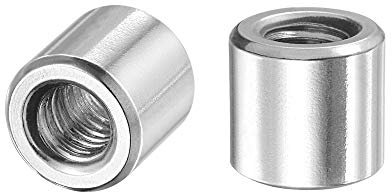 sourcing map 10Stk. Runde Schweißmuttern M8 x 14mm x 13mm Anschweiß Spund Innenmutter Gewinde 201 Edelstahl Einfügen schweißbar