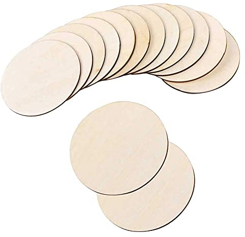 QincLing 18 Stück runde Holzteller 10 cm, natürliche Holzscheiben, runde Holzscheiben, 10 cm Durchmesser, dünne Holzscheiben mit 2 mm Stärke zum Bemalen, DIY-Dekoration, Brandmalerei, Holzuntersetzer