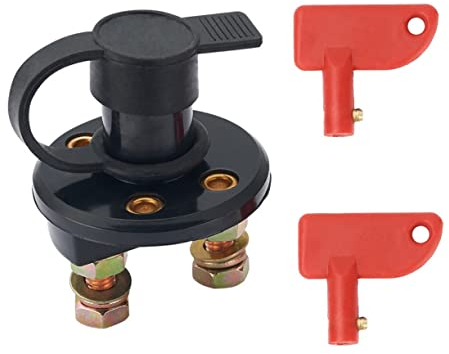 JZK 12V 24V Batterietrennschalter für Auto, Wohnwagen und Boot, Batterietrennschalter mit Schlüsseln, Autobatterieschalter, Batterietrennschalter, Wohnwagenmotor Mover Isolator