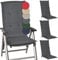 Beautissu 4er Set Gartenstuhlauflage 120x50x6 cm Loft HL Graphitgrau – Hochlehner Polster Auflage, Sitzpolster & Sitzkissen für Hochlehner Gartenmöbel - Weiche Stuhlauflage mit Schaumkern Füllung