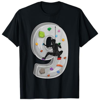 9 Jahre altes Klettern, 9. Geburtstag, Abenteuer, Kletterer T-Shirt