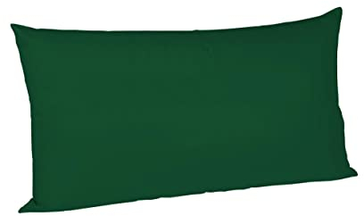 sleepling Satin Kissenbezug, Kissenhülle aus 100% seidig weicher Baumwolle, Bezug Kissen Kopfkissen, 60 Grad, Ökotex 100, Made in EU, 40 x 80 cm, jagdgrün