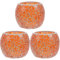 Uonlytech Kerzenhalter 3 Stück Mosaik Glas Teelichthalter Votivkerzenhalter Glas Kerze Becherhalter Teelicht Mosaikglas Windlicht Dekorativer Kerzenhalter Orange