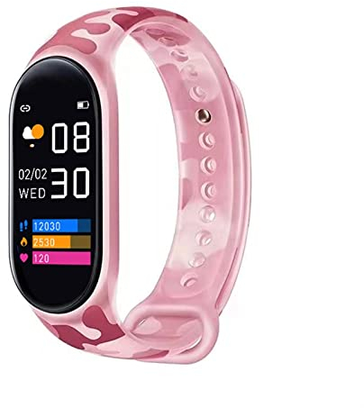 Aktivitätstracker Kinder Armband,Pedometer Fitness Uhr Schrittzähler Jungen IP68 Wasserdichter Smartwatch Sportuhr Mädchen smartes Band Fitness Tracker mit App für Android iOS Smartphone ( Color : Ros