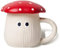 RESVUGA Cute Mushroom Mug with Lid, Handmade Glaze Cover & Eyes, Safety Matt Ceramic Milk Mugs, 300ml Cartoon Tea Cup. Best Gifts for Women & Girls.