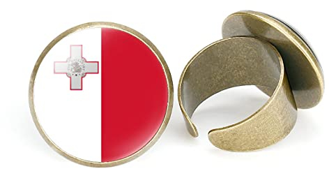 Bodmind Flagge Verstellbarer Ring,Stilvolles Kreuz Malteser Flagge Kunst Rund Offener Daumen Fingerring Für Frauen Teen Mädchen Unisex Persönlicher Körper Schmuck Geschenk Jahrestag Geburtstag,Grüne