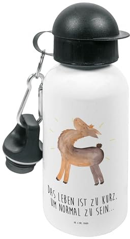 Mr. & Mrs. Panda Trinkflasche Lama Stolz - Geschenk, Wasserflasche, Kindergarten, Hippie, Freundin, Getränkeflasche, Kinder, outdoor, Freundinnen, Family, Lamas, Familie