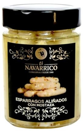 El Navarrico - Spargel mit Senfdressing | Traditionelle Landwirtschaft | Natürlich und frisch | Navarra | 310g-Glas