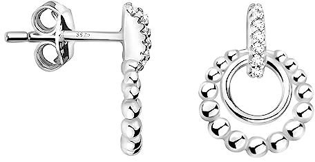 SOFIA MILANI - Damen Ohrringe 925 Silber - mit Zirkonia Steinen - Kreis Stab Ohrstecker - E2182