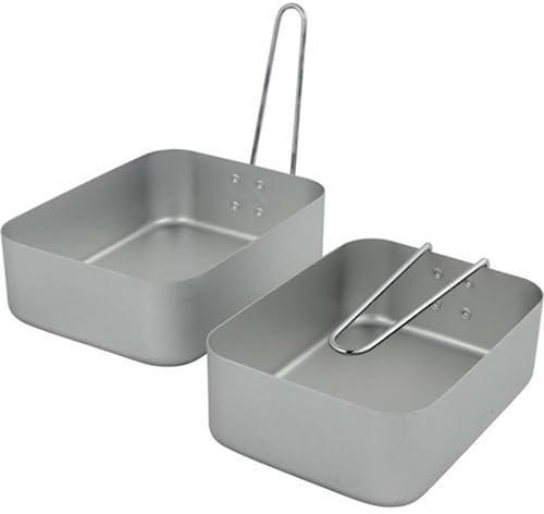 Outdoor-Camping-Kochgeschirr-Set im 2er-Pack: 0,9 und 1,5 L | Kompakte und langlebige Aluminiumpfannen mit klappbaren Griffen, stapelbares Design - 0,9 und 1,5 L - Für Camping, Trekking, Picknicks