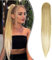 Dcbaboo Ponytail Extension Pferdeschwanz Haarteil Zopf Extension mit Klammer Gerade Lang Haarverlängerung Zopf Clip Synthetik Glatt Pferdeschwanz Haarextension, 50cm Dunkelblond ombre Bleichblond