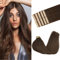 GOO GOO Tape in Extensions Echthaar, Tape Extensions Echthaar, 45cm 25g 10pcs, Extensions Echthaar, Haarverlängerung Echthaar, 4A Schokobraun