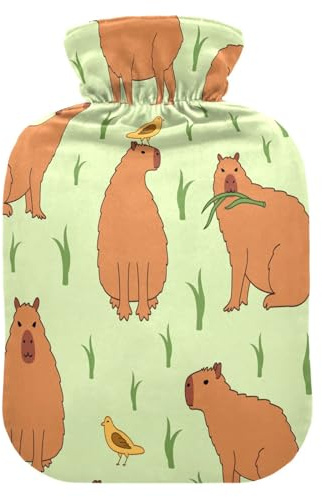 Capybara Sea Cartoon Wärmflasche, Wärmflasche, 2 Liter, Kälte- und Heißschmerzlinderung, heiße Kompresse