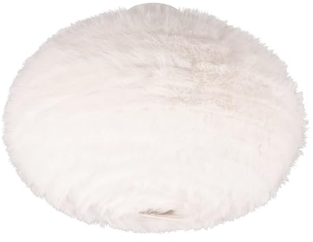 Reality Leuchten Deckenleuchte Furry R61582001, Metall Weiß matt, Schirm Synthetik Plüsch, exkl. 2x E27