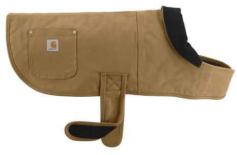 Carhartt Firm Duck Insulated Dog Chore Coat, Durable Weather Resistant Jacket for Cold and Windy Conditions, PFAS Free (Carhartt Brown), Large