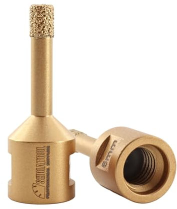 SHDIATOOL Broca de Diamante Vacío Soldadura para Perforación en Seco Porcelana Azulejo Granito Mármol M14, 2 piezas 8MM