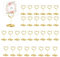 JRYGAC 30 Stück Gold Tischkartenhalter, Fotohalter Kartenständer, Menükartenhalter, Fotohalter mit Klammern, Memohalter, Tischkarten Halterung, für Hochzeiten, Bankette, Partys (Herzförmig)